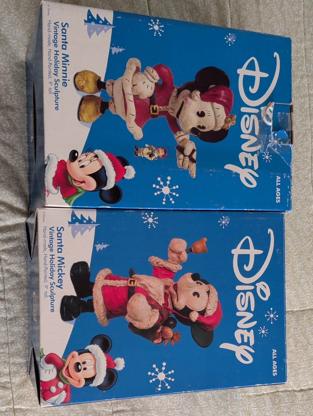 Disney Mickey & Minnie Santa Holiday Sculptures - Red, Black, Blue